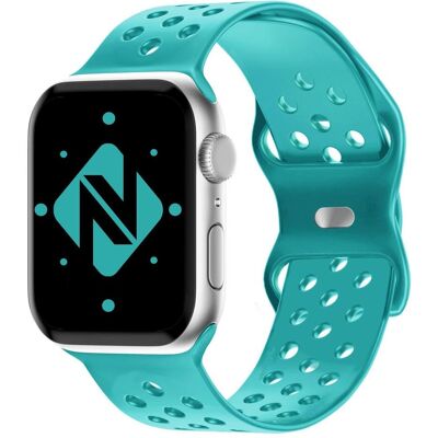 Nalia Smartwatch Armband Loch-Optik (Silikon), Uhrenarmband, Türkis Nalia Smartwatch Armband Loch-Optik (Silikon), Uhrenarmband, Türkis
