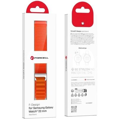 Forcell Strap F-DESIGN FS05 strap for SAMSUNG Watch 22 mm orange (22 mm, polyester fiber), Uhrenarmband, Orange Forcell Strap F-DESIGN FS05 strap for SAMSUNG Watch 22 mm orange (22 mm, polyester fiber), Uhrenarmband, Orange