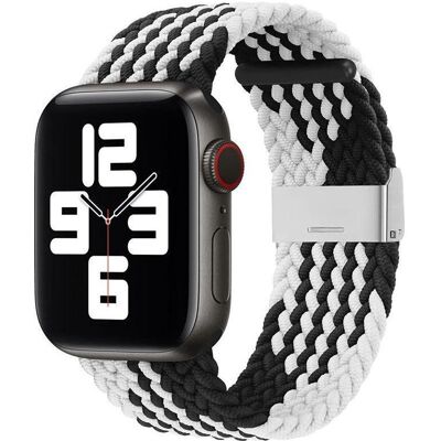 iLike Watch 42/44/45mm Braided Fabric Strap (42 mm, 44 mm, 45 mm, Stoffgeflecht), Uhrenarmband, Weiss, Schwarz iLike Watch 42/44/45mm Braided Fabric Strap (42 mm, 44 mm, 45 mm, Stoffgeflecht), Uhrenarmband, Weiss, Schwarz