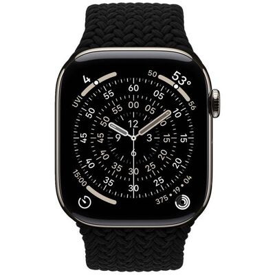 Crong Wave Band - Pleciony pasek do Apple Watch 44/45/46/49 mm (czarny) (Pleciony), Uhrenarmband, Schwarz Crong Wave Band - Pleciony pasek do Apple Watch 44/45/46/49 mm (czarny) (Pleciony), Uhrenarmband, Schwarz