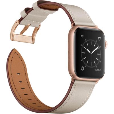 Apple Watch Lederarmband - 41mm / 40mm / 38mm - Beige Apple Watch Lederarmband - 41mm / 40mm / 38mm - Beige