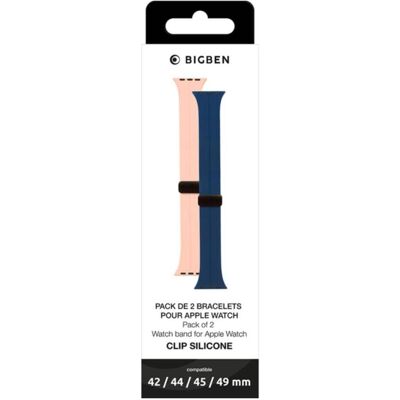 BigBen 2er Pack Apple Watch Armbänder - Rosa & Blau BigBen 2er Pack Apple Watch Armbänder - Rosa & Blau