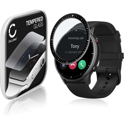 Cellonic Displayschutzglas (generisch) für Amazfit GTR 2, Smartwatch Schutzfolie, Schwarz Cellonic Displayschutzglas (generisch) für Amazfit GTR 2, Smartwatch Schutzfolie, Schwarz