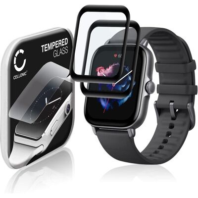 Cellonic Displayschutzglas (generisch) für Amazfit GTS 3, Smartwatch Schutzfolie, Schwarz Cellonic Displayschutzglas (generisch) für Amazfit GTS 3, Smartwatch Schutzfolie, Schwarz