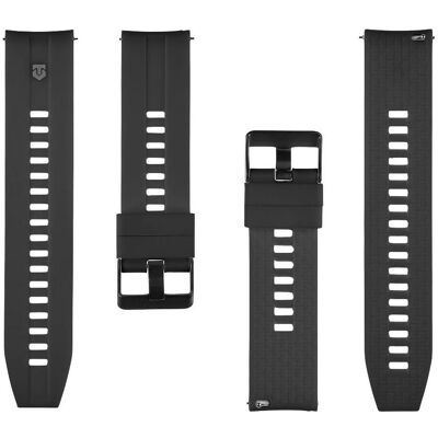 Tactical Strap - Quick Release Silicone Band 22mm Black (22 mm, Silikon), Uhrenarmband, Schwarz Tactical Strap - Quick Release Silicone Band 22mm Black (22 mm, Silikon), Uhrenarmband, Schwarz