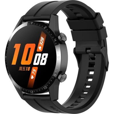 Cadorabo Smartwatch Armband (22 mm, Silikon), Uhrenarmband, Schwarz Cadorabo Smartwatch Armband (22 mm, Silikon), Uhrenarmband, Schwarz
