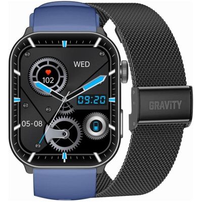 Gravity Smartwatch Męski GT28-3 Pasek + Bransoleta Granatowo Czarny (40 mm, ohne SIM), Smartwatch Gravity Smartwatch Męski GT28-3 Pasek + Bransoleta Granatowo Czarny (40 mm, ohne SIM), Smartwatch