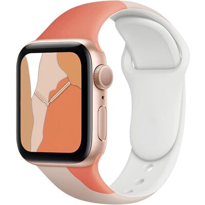 EKO Uhrenarmband TPU Patchwork Weiss / Rosa (22 mm, Polyurethan), Uhrenarmband, Mehrfarbig, Rosa EKO Uhrenarmband TPU Patchwork Weiss / Rosa (22 mm, Polyurethan), Uhrenarmband, Mehrfarbig, Rosa
