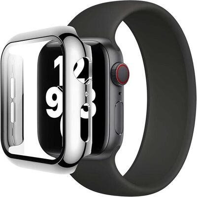 EKO Cover für Apple Watch 41mm Vollständiger Schutz mit gehärtetem Glas, Smartwatch Zubehör, Silber, Transparent EKO Cover für Apple Watch 41mm Vollständiger Schutz mit gehärtetem Glas, Smartwatch Zubehör, Silber, Transparent