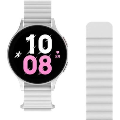 Just in Case Watchstrap für smartwatch (20 mm, Leder), Uhrenarmband, Weiss Just in Case Watchstrap für smartwatch (20 mm, Leder), Uhrenarmband, Weiss