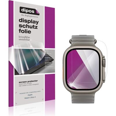 Dipos Schutzfolie Klar f??r Apple Watch Ultra 4, Smartwatch Schutzfolie, Transparent Dipos Schutzfolie Klar f??r Apple Watch Ultra 4, Smartwatch Schutzfolie, Transparent