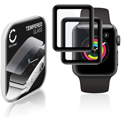 Cellonic Displayschutzglas (generisch) für Apple Watch 3 - 38mm, 2 -, 1 -, Smartwatch Schutzfolie, Schwarz Cellonic Displayschutzglas (generisch) für Apple Watch 3 - 38mm, 2 -, 1 -, Smartwatch Schutzfolie, Schwarz