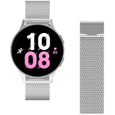 Just in Case Watchstrap für smartwatch (20 mm, Edelstahl), Uhrenarmband, Silber Just in Case Watchstrap für smartwatch (20 mm, Edelstahl), Uhrenarmband, Silber