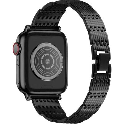 EKO Uhrenarmband Edelstahl Strass Schwarz (22 mm, Edelstahl), Uhrenarmband, Schwarz EKO Uhrenarmband Edelstahl Strass Schwarz (22 mm, Edelstahl), Uhrenarmband, Schwarz