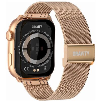 Gravity SMARTWATCH UNISEX GT28-6 - ROZMOWY BLUETOOTH, DODATKOWY PASEK (sg037f) (Mesh, Silikon), Uhrenarmband, Pink Gravity SMARTWATCH UNISEX GT28-6 - ROZMOWY BLUETOOTH, DODATKOWY PASEK (sg037f) (Mesh, Silikon), Uhrenarmband, Pink