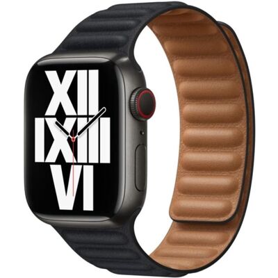 EKO Armband für Apple Watch 42/44 und 45mm mit magnetischen Gliedern (22 mm, Leder), Uhrenarmband, Schwarz EKO Armband für Apple Watch 42/44 und 45mm mit magnetischen Gliedern (22 mm, Leder), Uhrenarmband, Schwarz