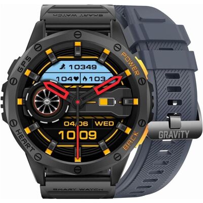 Gravity GPS GT24-1 Herren-Smartwatch, schwarzes Silikonarmband + marineblaues Silikonarmband (48 mm, ohne SIM), Smartwatch Gravity GPS GT24-1 Herren-Smartwatch, schwarzes Silikonarmband + marineblaues Silikonarmband (48 mm, ohne SIM), Smartwatch