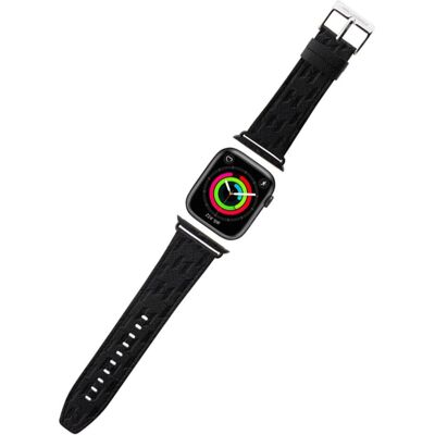 Karl Lagerfeld Schwarzes Saffiano Lederarmband für Apple Watch - 38/40/41mm - Luxus Karl Lagerfeld Schwarzes Saffiano Lederarmband für Apple Watch - 38/40/41mm - Luxus