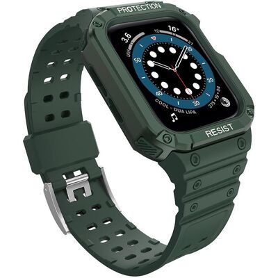 Hurtel Protect Strap Band Band with Case for Apple Watch 7 / SE (41/40 / 38mm) Case Armored Watch Cover Gre (Plastic, TPU), Uhrenarmband, Grün Hurtel Protect Strap Band Band with Case for Apple Watch 7 / SE (41/40 / 38mm) Case Armored Watch Cover Gre (Plastic, TPU), Uhrenarmband, Grün