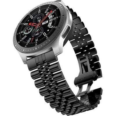 Cadorabo Armband für Samsung Galaxy Gear (22 mm, Edelstahl), Uhrenarmband, Schwarz Cadorabo Armband für Samsung Galaxy Gear (22 mm, Edelstahl), Uhrenarmband, Schwarz