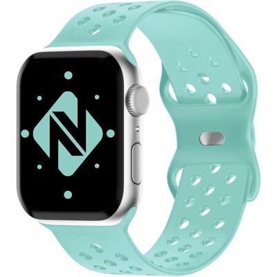 Nalia Smartwatch Armband Loch-Optik (Edelstahl, Silikon), Uhrenarmband, Grün Nalia Smartwatch Armband Loch-Optik (Edelstahl, Silikon), Uhrenarmband, Grün