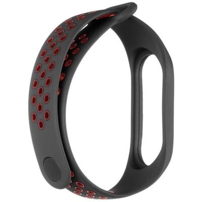 Source Mi Band 3/4 Double Silicone (Silikon), Uhrenarmband, Rot, Schwarz Source Mi Band 3/4 Double Silicone (Silikon), Uhrenarmband, Rot, Schwarz