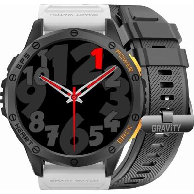 Gravity GPS GT24-2 Herren-Smartwatch, schwarzes Silikonarmband + weisses Silikonarmband (48 mm, ohne SIM), Smartwatch Gravity GPS GT24-2 Herren-Smartwatch, schwarzes Silikonarmband + weisses Silikonarmband (48 mm, ohne SIM), Smartwatch