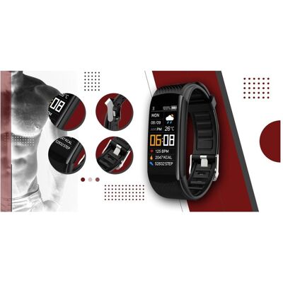 Giewont Intelligentes Armband GW200-2, schwarze Farbe, zusätzlich weisses Armband (40 mm, ohne SIM), Smartwatch Giewont Intelligentes Armband GW200-2, schwarze Farbe, zusätzlich weisses Armband (40 mm, ohne SIM), Smartwatch