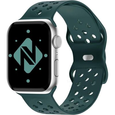 Nalia Smartwatch Armband Loch-Optik (Silikon), Uhrenarmband, Grün Nalia Smartwatch Armband Loch-Optik (Silikon), Uhrenarmband, Grün