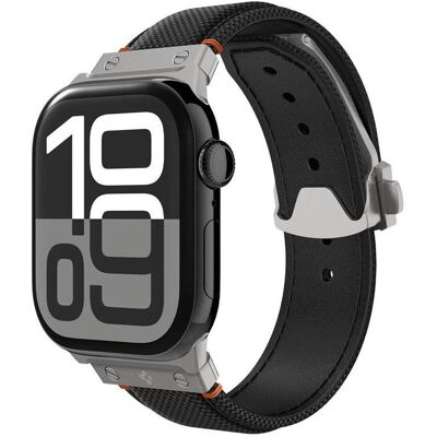 Spigen AMP09304 (Nylon, Polyurethane (PU), Stainless Steel), Uhrenarmband, Schwarz Spigen AMP09304 (Nylon, Polyurethane (PU), Stainless Steel), Uhrenarmband, Schwarz