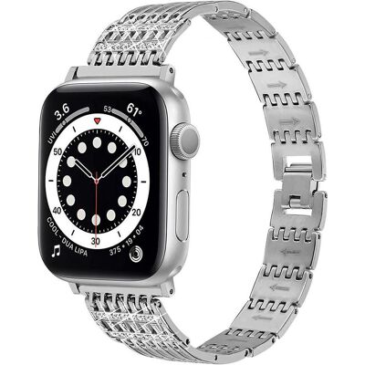 EKO Uhrenarmband Edelstahl Strass Silber (22 mm, Edelstahl), Uhrenarmband, Grau, Silber EKO Uhrenarmband Edelstahl Strass Silber (22 mm, Edelstahl), Uhrenarmband, Grau, Silber
