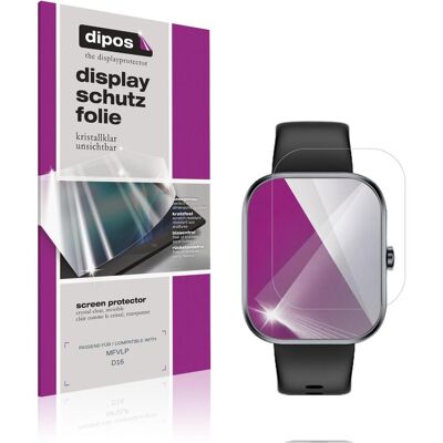 Dipos Schutzfolie Klar f??r MFVLP D16, Smartwatch Schutzfolie Dipos Schutzfolie Klar f??r MFVLP D16, Smartwatch Schutzfolie