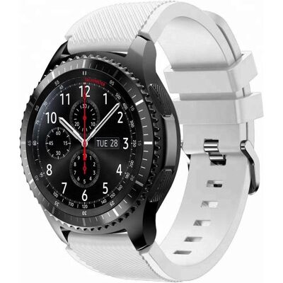 Cadorabo Armband für Samsung Galaxy Gear (22 mm, TPU), Uhrenarmband, Weiss Cadorabo Armband für Samsung Galaxy Gear (22 mm, TPU), Uhrenarmband, Weiss