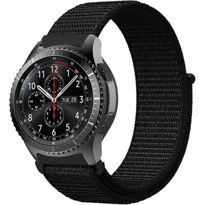 Cadorabo Armband für Samsung Galaxy Watch (20 mm, Nylon), Uhrenarmband, Schwarz Cadorabo Armband für Samsung Galaxy Watch (20 mm, Nylon), Uhrenarmband, Schwarz