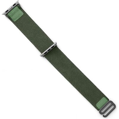 Hurtel Strap with Alpine steel buckle for Apple Watch 38/40/41 mm - green (Kunststoff), Uhrenarmband, Grün Hurtel Strap with Alpine steel buckle for Apple Watch 38/40/41 mm - green (Kunststoff), Uhrenarmband, Grün