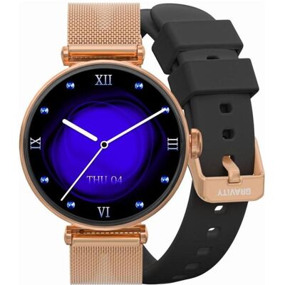 Gravity Smartwatch Smartwatch Różowe Złoto Czarny 2 Paski GT26-3 (40 mm, ohne SIM), Smartwatch Gravity Smartwatch Smartwatch Różowe Złoto Czarny 2 Paski GT26-3 (40 mm, ohne SIM), Smartwatch
