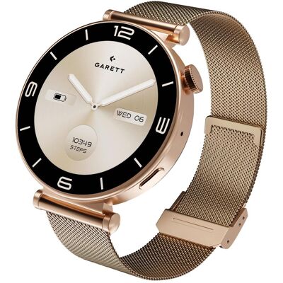 Garett Smartwatch ROSE zlatá, Mesh steel (42 mm, ohne SIM), Smartwatch Garett Smartwatch ROSE zlatá, Mesh steel (42 mm, ohne SIM), Smartwatch