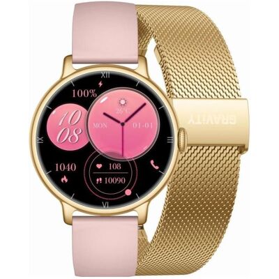 Gravity Smartwatch SMARTWATCH DAMSKI GT33-1 - AMOLED, DODATKOWY PASEK (sg048a) (41 mm, ohne SIM), Smartwatch Gravity Smartwatch SMARTWATCH DAMSKI GT33-1 - AMOLED, DODATKOWY PASEK (sg048a) (41 mm, ohne SIM), Smartwatch