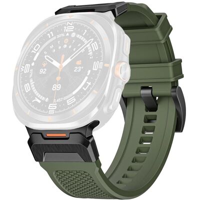 Techsuit - Watchband (W068) - Samsung Galaxy Watch Ultra 47mm - Green / Black (Polycarbonate, Silicone, Stainless Steel), Uhrenarmband, Grün Techsuit - Watchband (W068) - Samsung Galaxy Watch Ultra 47mm - Green / Black (Polycarbonate, Silicone, Stainless Steel), Uhrenarmband, Grün