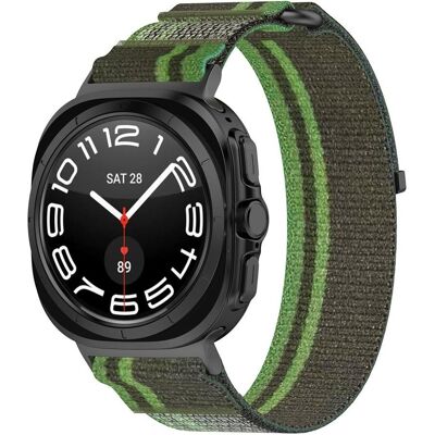 Techsuit - Watchband (W054) - Samsung Galaxy Watch Ultra 47mm - Dark Green / Gray (Metal, Nylon), Uhrenarmband, Grün Techsuit - Watchband (W054) - Samsung Galaxy Watch Ultra 47mm - Dark Green / Gray (Metal, Nylon), Uhrenarmband, Grün