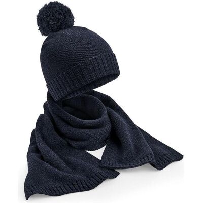 Beechfield, Unisex, Mütze, Knitted Scarf and Beanie Gift Set, Blau, (One Size) Beechfield, Unisex, Mütze, Knitted Scarf and Beanie Gift Set, Blau, (One Size)
