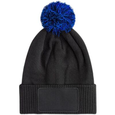 Beechfield, Unisex, Mütze, Kids Snowstar Patch Beanie, Schwarz, Blau, Mehrfarbig, (One Size) Beechfield, Unisex, Mütze, Kids Snowstar Patch Beanie, Schwarz, Blau, Mehrfarbig, (One Size)