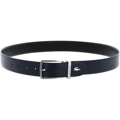Lacoste, Herren, Gürtel, Elegance Punch Plain Leather Belt, Schwarz, Blau, (85) Lacoste, Herren, Gürtel, Elegance Punch Plain Leather Belt, Schwarz, Blau, (85)