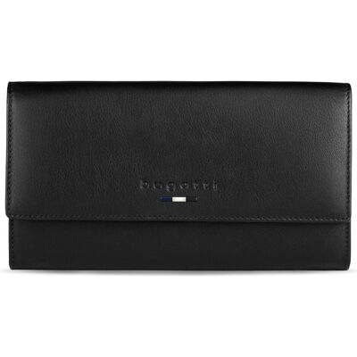 Bugatti Damen, Portemonnaie, Romeo Ladies Long Wallet With Flap, Schwarz Bugatti Damen, Portemonnaie, Romeo Ladies Long Wallet With Flap, Schwarz