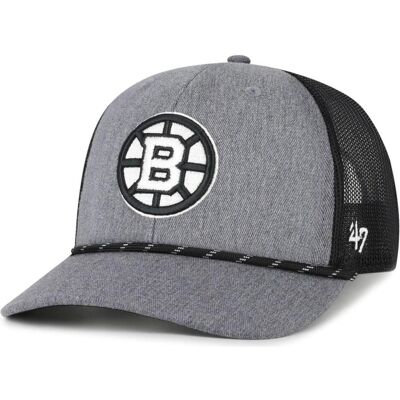 47 Brand, Herren, Cap, Mesh Snapback Trucker Cap - Rope Boston Bruins, Grau, (One Size) 47 Brand, Herren, Cap, Mesh Snapback Trucker Cap - Rope Boston Bruins, Grau, (One Size)