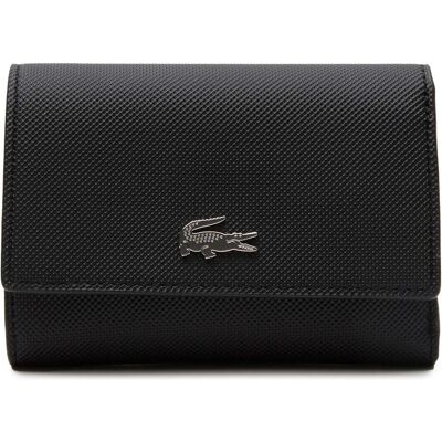 Lacoste, Damen, Portemonnaie, Compact Wallet, Schwarz Lacoste, Damen, Portemonnaie, Compact Wallet, Schwarz