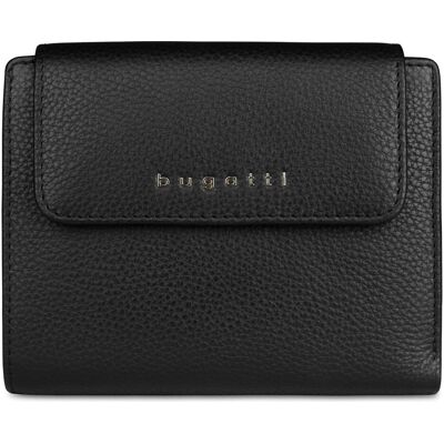 Bugatti Damen, Portemonnaie, Emilia Geldbörse RFID Schutz Leder 14 cm, Schwarz Bugatti Damen, Portemonnaie, Emilia Geldbörse RFID Schutz Leder 14 cm, Schwarz