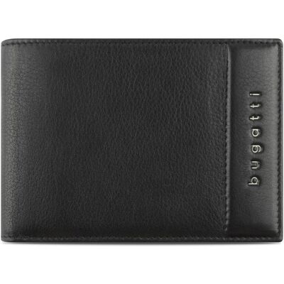 Bugatti Herren, Portemonnaie, Geldbörse Nome Horizontal Wallet with Flap II, Schwarz Bugatti Herren, Portemonnaie, Geldbörse Nome Horizontal Wallet with Flap II, Schwarz