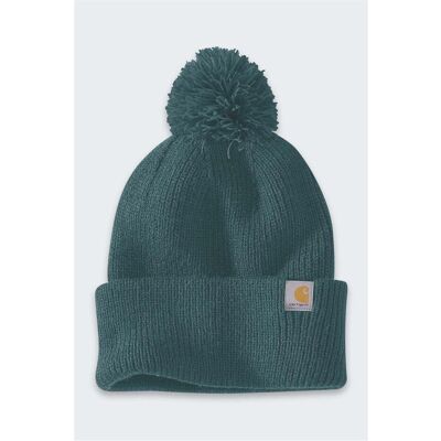 Carhartt, Unisex, Mütze, Greenstone Pompom-Mütze mit Umschlag, Grün, (One Size) Carhartt, Unisex, Mütze, Greenstone Pompom-Mütze mit Umschlag, Grün, (One Size)