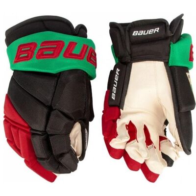 Bauer, Herren, Handschuhe, Team Vapor Pro Hockeyhandschuhe, Rot, Grün, Schwarz, (12) Bauer, Herren, Handschuhe, Team Vapor Pro Hockeyhandschuhe, Rot, Grün, Schwarz, (12)